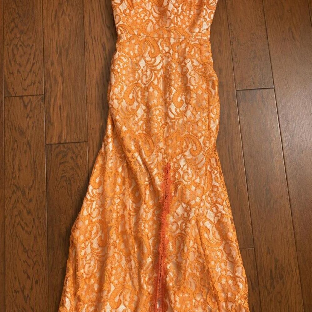 Ieena-for-mac-duggal Women's Orange Dress
